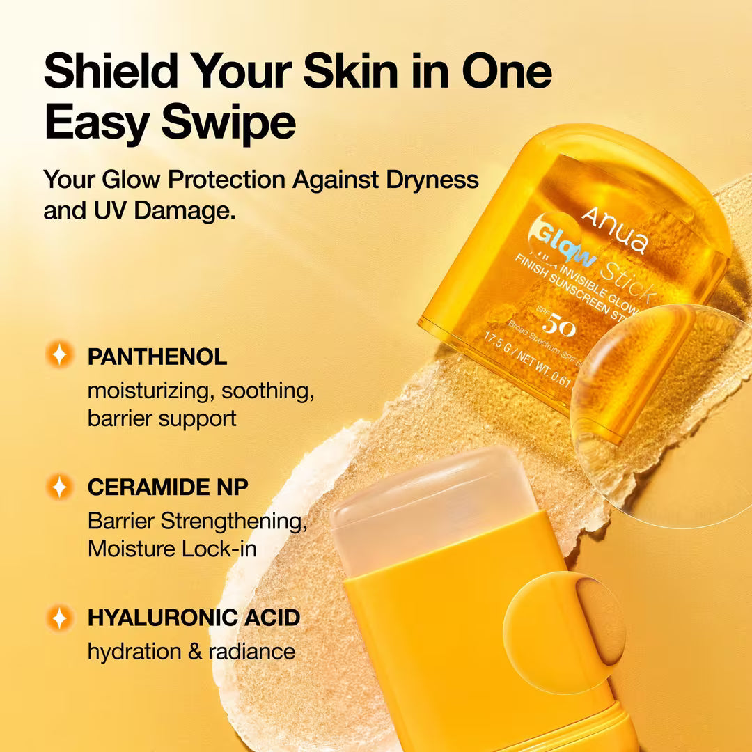ANUA Invisible Glow Finish Sunscreen Stick SPF50+