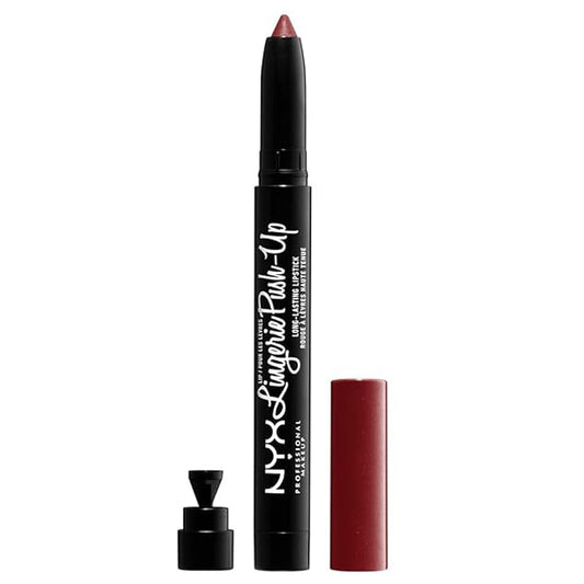 NYX-Lip Lingerie Push-Up Lápiz labial de larga duración, exótico (rojo caoba cálido)