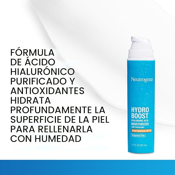 Neutrogena-Hidratante facial Hydro Boost con ácido hialurónico y protector solar SPF 50
