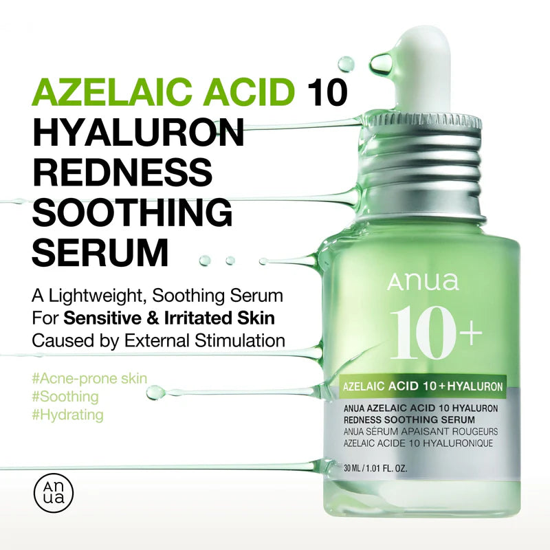 Anua Azelaic Acid 10 Hyaluron Redness Serum 30ml | Suero Facial Calmante