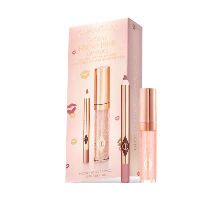 Charlotte Tilbury Glossy Fresh Pink Lip Duo labial y gloss rosado
