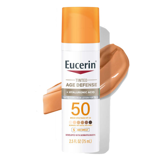Eucerin-Protector Solar Tinted Age Defense + Hyaluronic Acid con color SPF +50