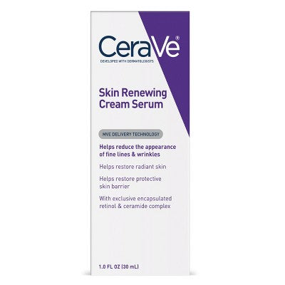 CeraVe Skin Renewing Retinol Face Cream Serum, Radiant Skin, 1 OZ